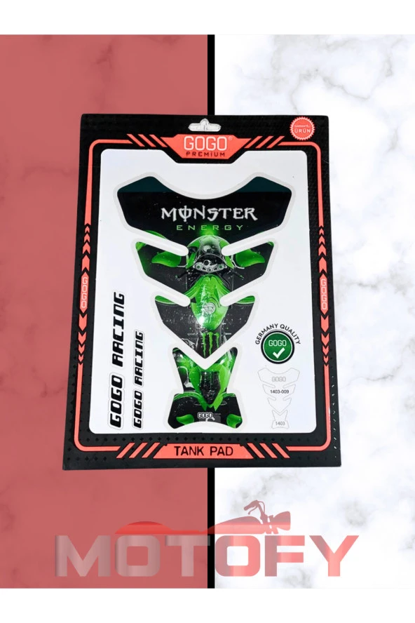 MOTOFY Monster Energy Motosiklet 21x15cm Tank Pad Yüksek Kaliteli Baskı Universal Uyumluluk