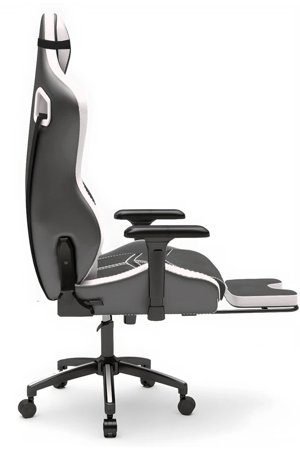 Zio Venom XL Profesyonel Oyuncu Koltuğu - Antrasit / Beyaz - Visco Oturak, 4D Kol, Ayak Uzatma - Resim 2