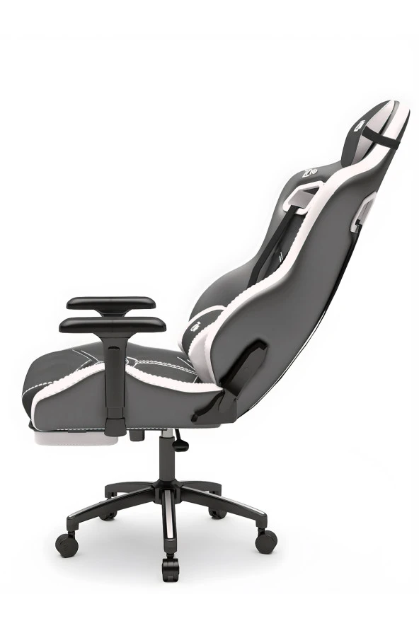 Zio Venom XL Profesyonel Oyuncu Koltuğu - Antrasit / Beyaz - Visco Oturak, 4D Kol, Ayak Uzatma - Resim 3