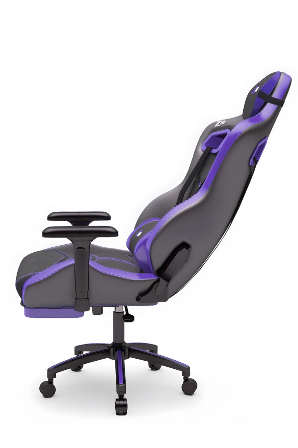 Zio Venom XL Profesyonel Oyuncu Koltuğu - Antrasit / Mor - Visco Oturak, 4D Kol, Ayak Uzatma - Resim 3