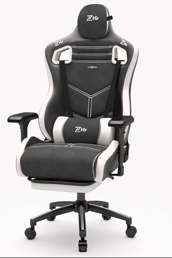 Zio Venom XL Profesyonel Oyuncu Koltuğu - Antrasit / Beyaz - Visco Oturak, 4D Kol, Ayak Uzatma - Resim 8