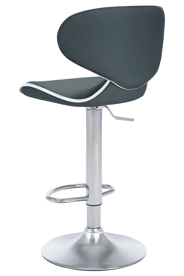 Bürocci Zen Bar Taburesi - Antrasit Modern Deri Metal Ayaklı Yüksek Tezgah Sandalyesi - 9549S0517 - 2