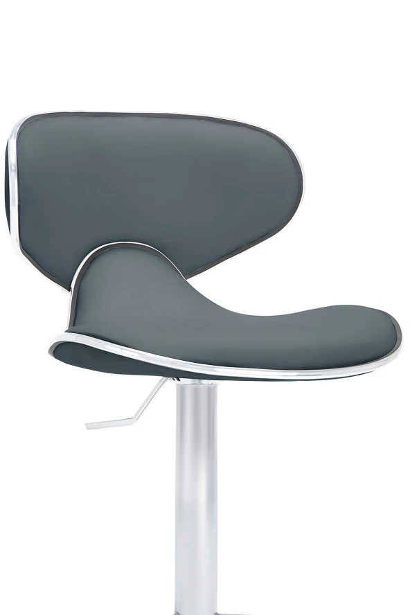 Bürocci Zen Bar Taburesi - Antrasit Modern Deri Metal Ayaklı Yüksek Tezgah Sandalyesi - 9549S0517 - 3