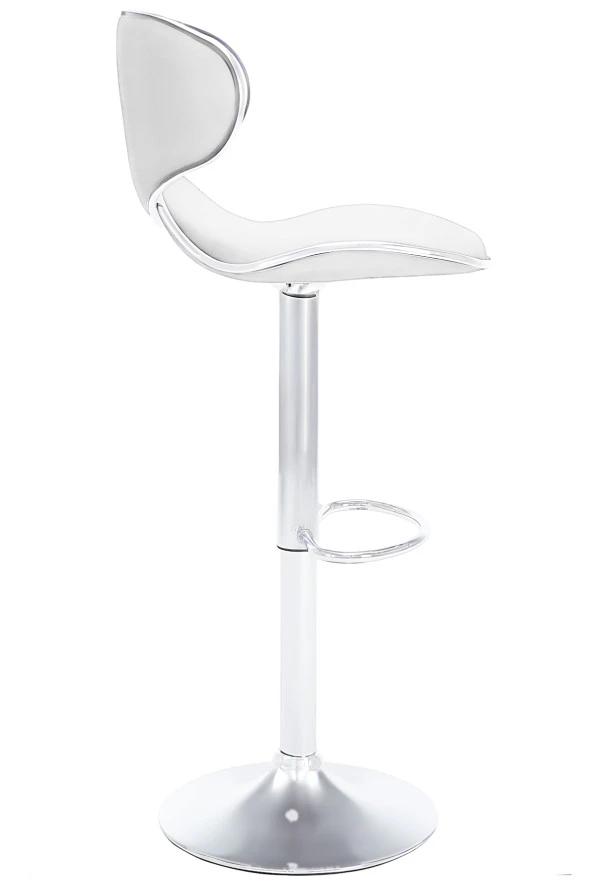 Bürocci Zen Bar Taburesi - Beyaz Modern Deri Metal Ayaklı Yüksek Tezgah Sandalyesi - 9549S0486 - 4