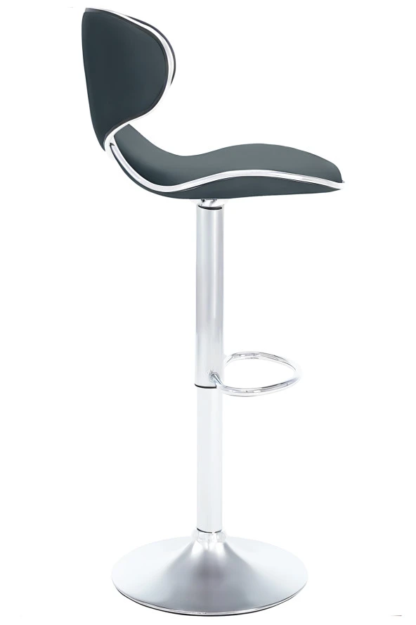 Bürocci Zen Bar Taburesi - Antrasit Modern Deri Metal Ayaklı Yüksek Tezgah Sandalyesi - 9549S0517 - 4