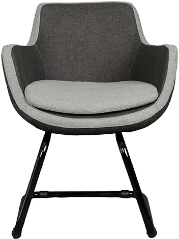 Bürocci Comfort Siyah Metal Ayaklı Misafir Koltuğu- İki Ton Gri Kumaş-2244J1110 - 2