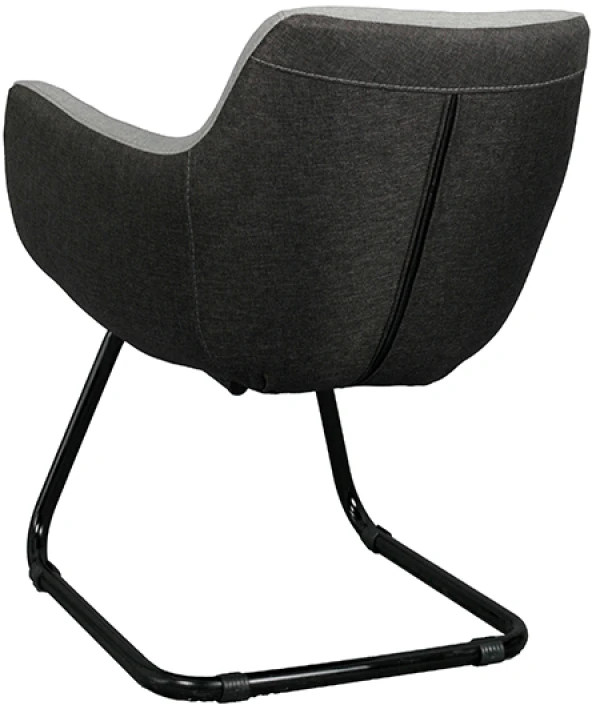 Bürocci Comfort Siyah Metal Ayaklı Misafir Koltuğu- İki Ton Gri Kumaş-2244J1110 - 5