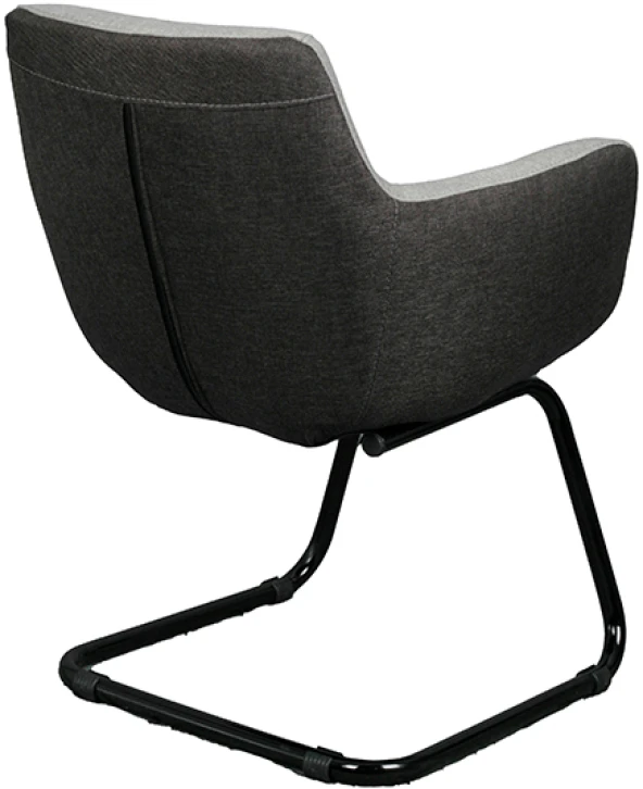 Bürocci Comfort Siyah Metal Ayaklı Misafir Koltuğu- İki Ton Gri Kumaş-2244J1110 - 7