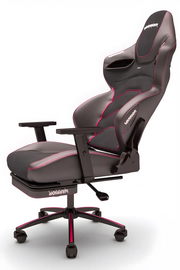 Warrior Kratos Oyuncu Koltuğu - Antrasit / Pembe - Ayak Uzatmalı Profesyonel Bilgisayar Sandalyesi - Resim 3