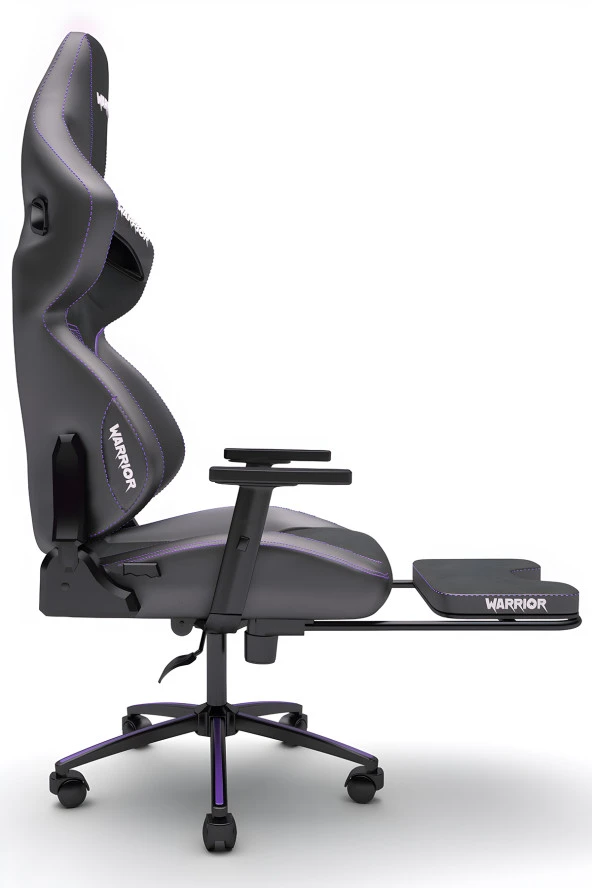 Warrior Kratos Oyuncu Koltuğu - Antrasit / Mor - Ayak Uzatmalı Profesyonel Bilgisayar Sandalyesi - Resim 2