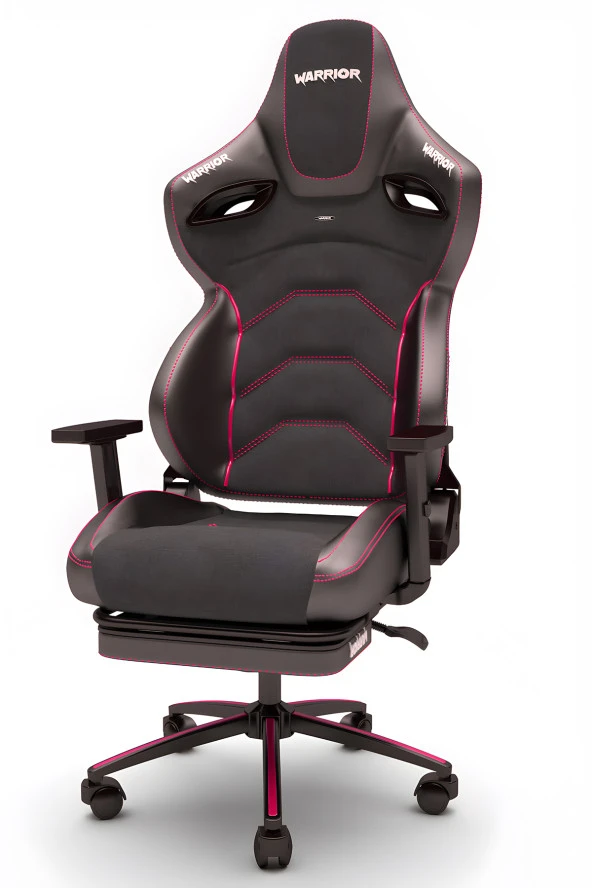 Warrior Kratos Oyuncu Koltuğu - Antrasit / Pembe - Ayak Uzatmalı Profesyonel Bilgisayar Sandalyesi - Resim 6