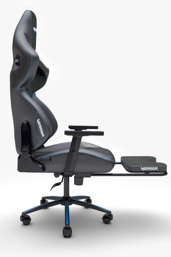Warrior Kratos Oyuncu Koltuğu - Antrasit / Mavi - Ayak Uzatmalı Profesyonel Bilgisayar Sandalyesi - Resim 2