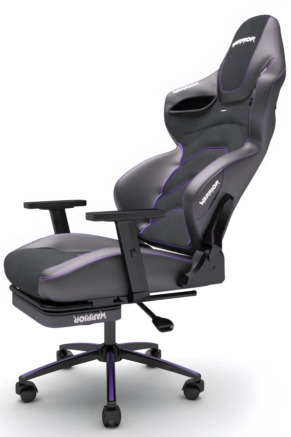Warrior Kratos Oyuncu Koltuğu - Antrasit / Mor - Ayak Uzatmalı Profesyonel Bilgisayar Sandalyesi - Resim 3