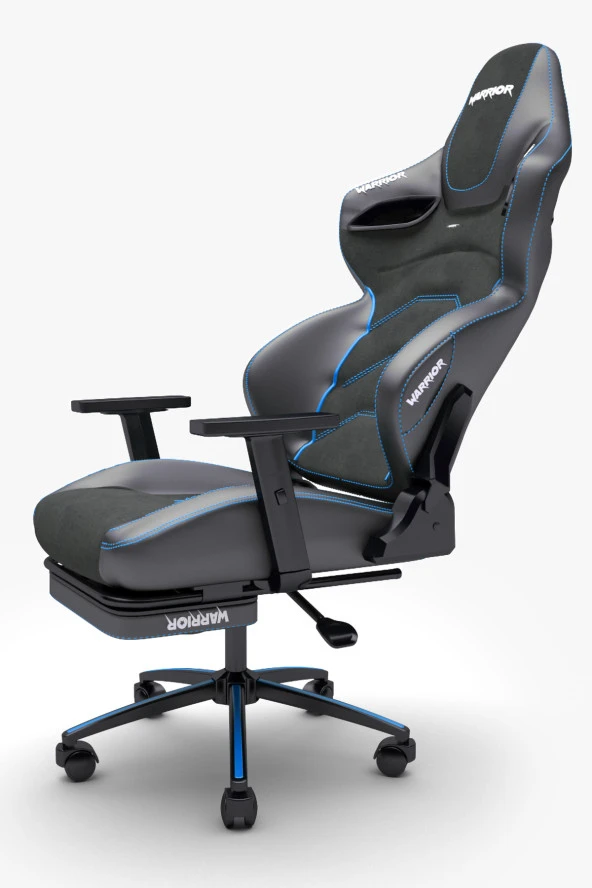 Warrior Kratos Oyuncu Koltuğu - Antrasit / Mavi - Ayak Uzatmalı Profesyonel Bilgisayar Sandalyesi - Resim 3