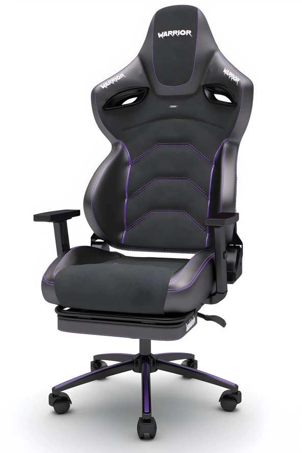 Warrior Kratos Oyuncu Koltuğu - Antrasit / Mor - Ayak Uzatmalı Profesyonel Bilgisayar Sandalyesi - Resim 6