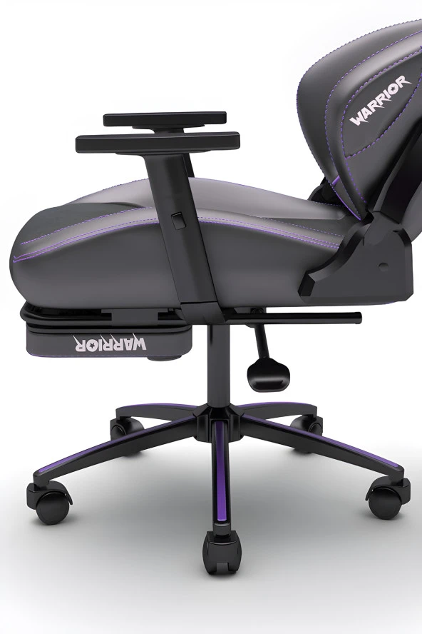 Warrior Kratos Oyuncu Koltuğu - Antrasit / Mor - Ayak Uzatmalı Profesyonel Bilgisayar Sandalyesi - Resim 8