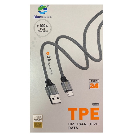 Blue Spectrum 3A 2 metre Lightning Hızlı Şarj ve Data Kablosu - 2