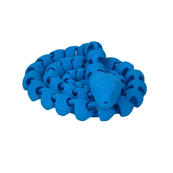 3D Hareketli Yılan Figürlü Oyuncak - Mavi - 2