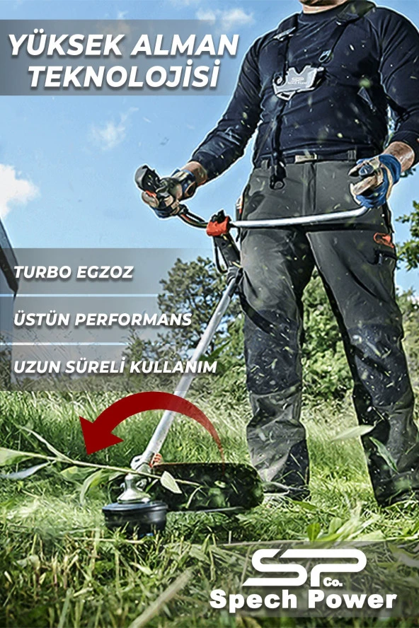 Spech Power MLT U.S.A  2.1 Hp Yan Tipi Benzinli Motorlu Ot Çalı Tırpanı Çim Biçme Makinesi Tirpan - 2