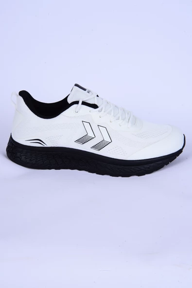 Hummel 900460-9124 Alovan Fileli Deri Detaylı Yüksek Taban Rahat Faylon Taban Hafif Esnek Beyaz-Siyah Günlük Unisex Spor Ayakkabı ürün görseli 1