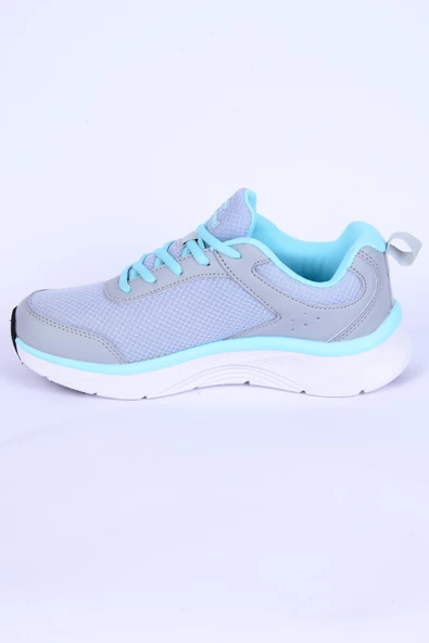 Hummel 900462-1100 Avila Fileli Şevron Detay Faylon Taban Esnek Hafif Yüksek Taban Gri-Turkuaz Günlük Unisex Spor Ayakkabı - 3