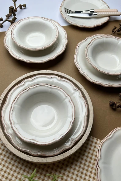 TABAK EVİ Stoneware Antik Yemek Takımı 6 Kişilik 24 Parça - 3