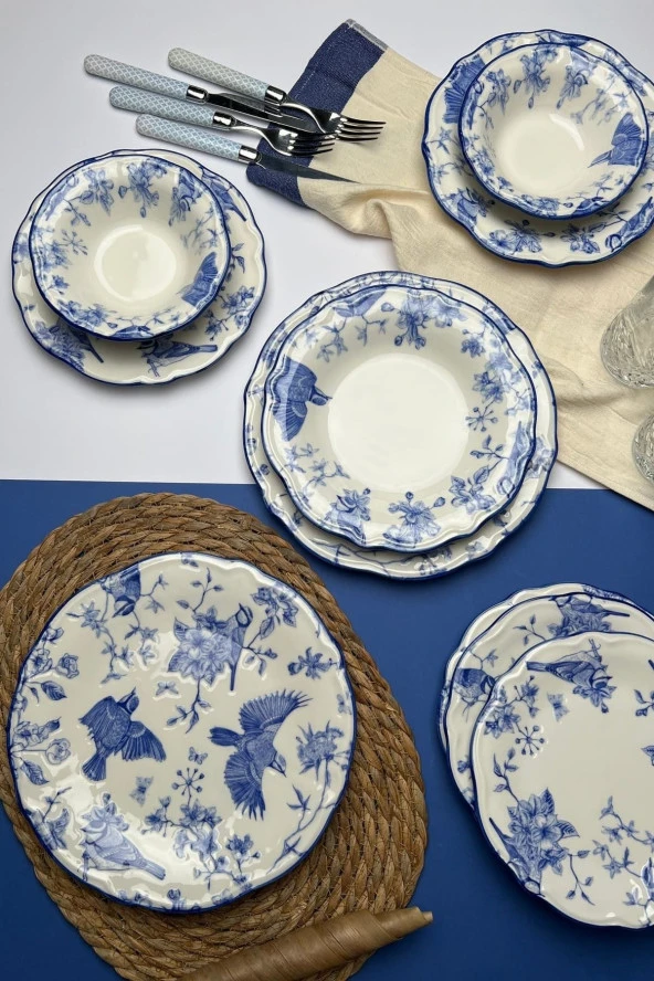 TABAK EVİ Stoneware Flower Yemek Takımı 6 Kişilik 24 Parça - 2