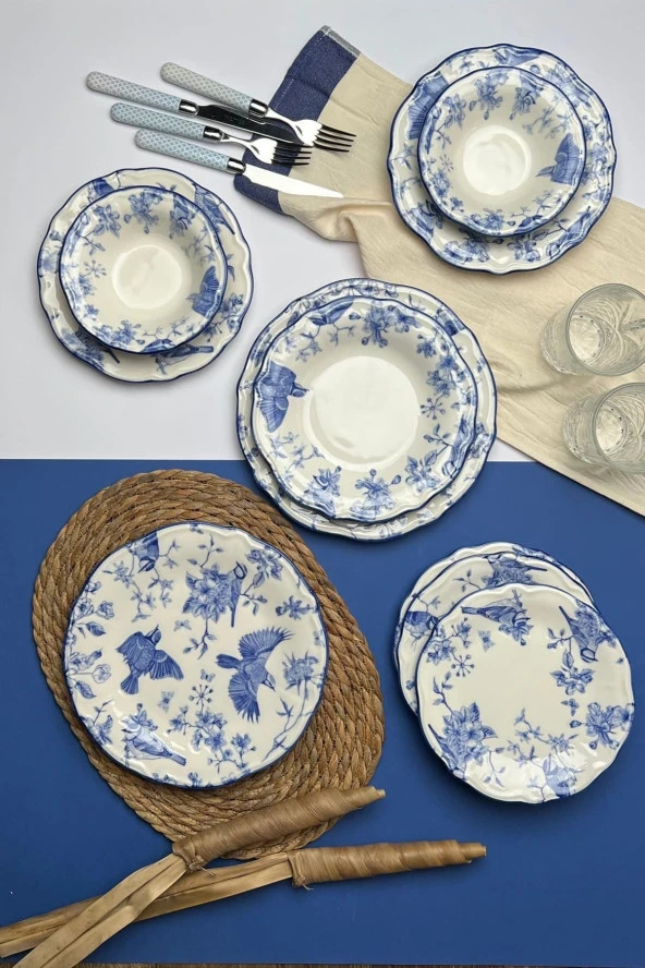 TABAK EVİ Stoneware Flower Yemek Takımı 6 Kişilik 24 Parça - 4