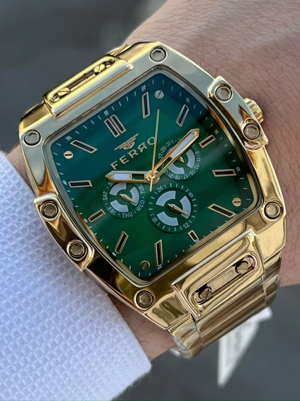 Ferro İç Fonksiyonları Aktif Çelik Kordon Takvimli 30 Mt Su Geçirmez Erkek Kol Saat EFM11437-B6 ürün görseli