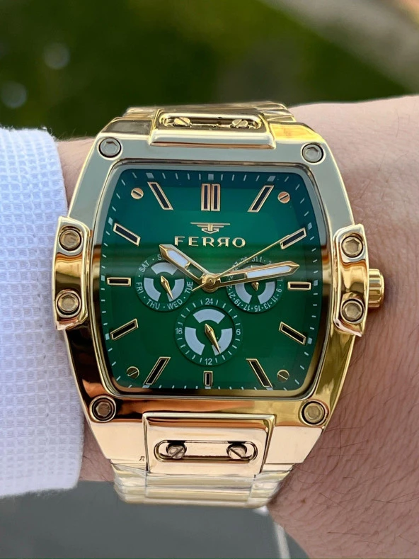 Ferro İç Fonksiyonları Aktif Çelik Kordon Takvimli 30 Mt Su Geçirmez Erkek Kol Saat EFM11437-B6 - Resim 2