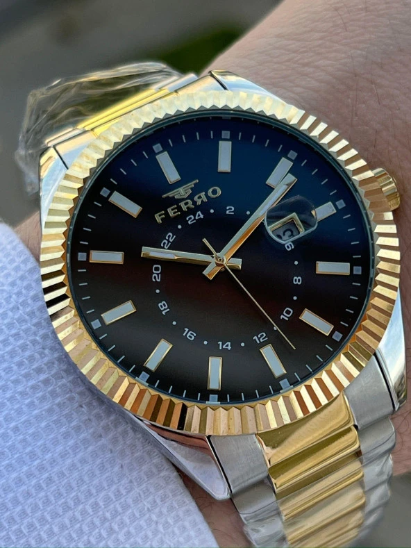 Ferro Çelik Kordon Takvimli 30 Mt Su Geçirmez Erkek Kol Saat EFM11288-D2 ürün görseli