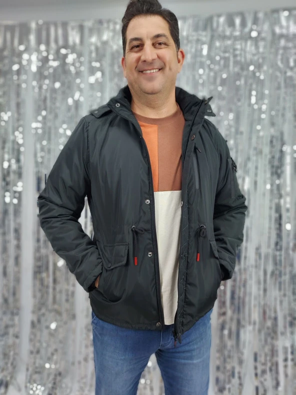 9919 İçi Polar Kapüşonlu Mont - 3