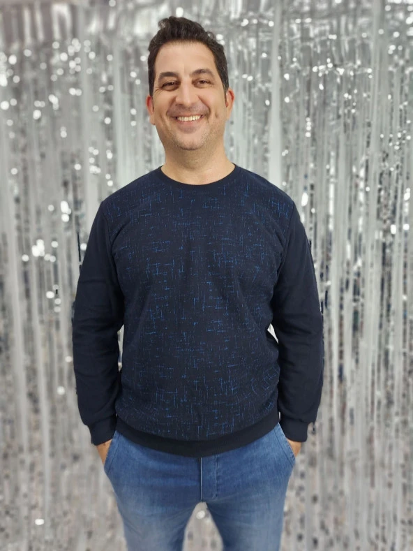 5262 Bisiklet Yaka Desenli Kazak