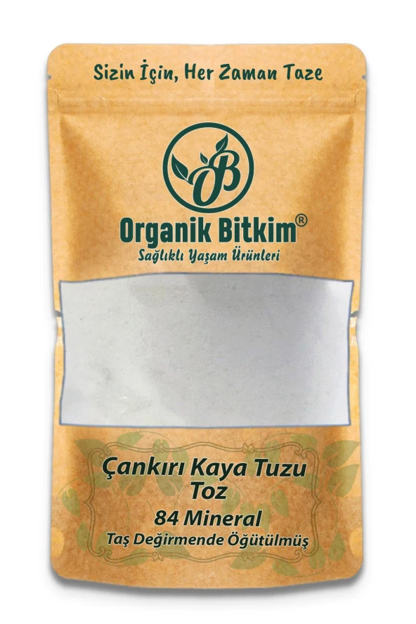 Organik Bitkim 84 Mineral Doğal Çankırı Kaya Tuzu Taş Değirmende Öğütülmüş 500 gr