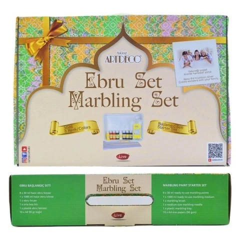 Artdeco 8x30ml A4 Tekneli Ebru Başlangıç Seti Damlalıksız / LV-Y-016-ES5 - 2