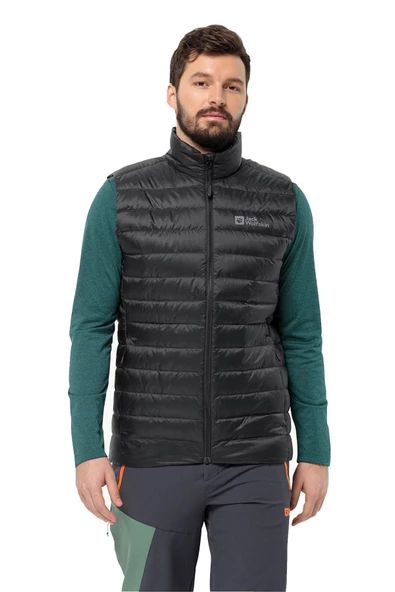 Jack Wolfskin Pilvi Down Erkek Siyah Outdoor Kaz Tüyü Yelek