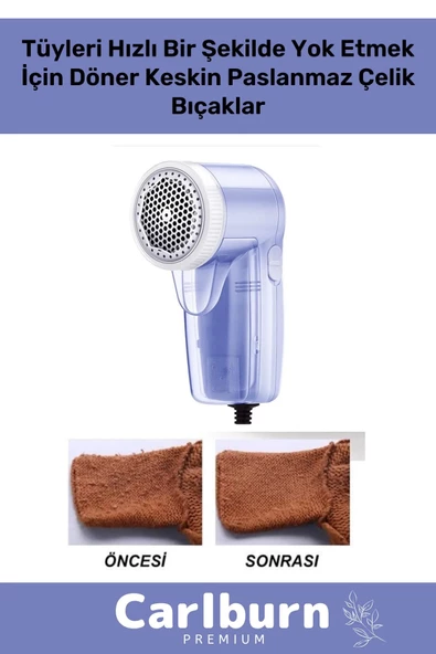 Özel Şarjlı Kablolu Tiftik Kazak Tüy Toz Takım Elbise Halı Otomatik Mavi Tüy Temizleme Makinesi - 3