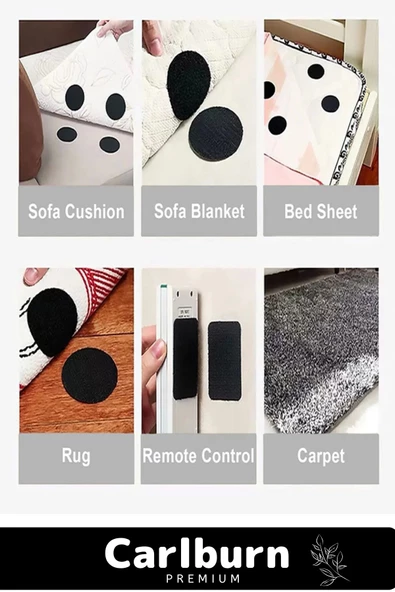 Premium Halı Kilim Sabitleyici Koltuk Kaydırmaz Kendinden Yapışkanlı Yıkanabilir 5 Adet Cırt Bant - 6