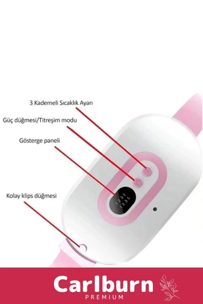 Premium Seri Titreşimli Taşınabilir Sıcak Tutan Regl Ağrıları Dijital Özel Gün Adet Bel Kemeri - 2