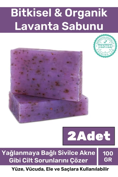 Özel Üretim %100 Doğal Koku Yüz Cilt Beyazlatıcı Organik Nemlendirici Lavanta Sabunu 2 Adet