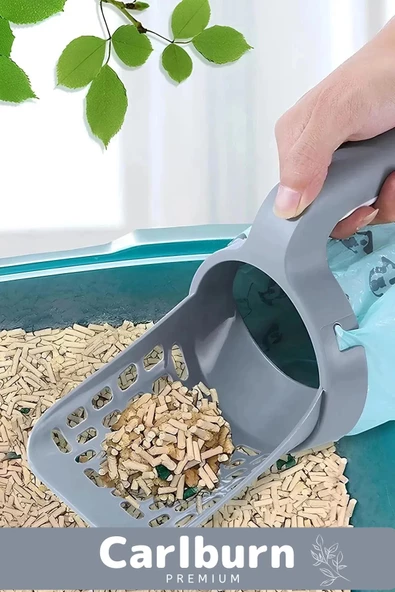 Özel Üretim Pratik A Kalite Elekli Poşet Hazneli Kaka Poşeti Hediyeli Kedi Kum Temizleme Küreği - 4