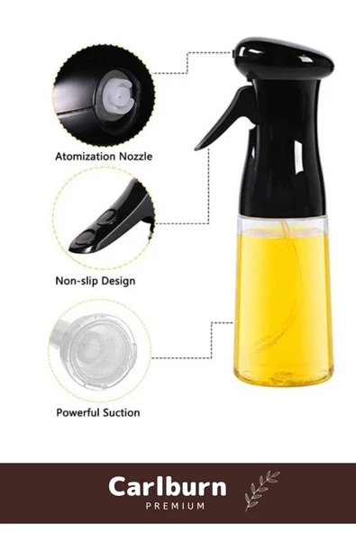 Deluxe Atomize Başlık Fan Şekilli Püskürtücü Bpa İçermeyen Plastik Sprey Cam Yağdanlık 200 ml 5 Adet - 4