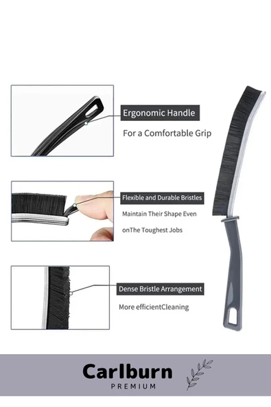 Premium Series Pratik Çok Amaçlı Temizlik İnce Banyo Mutfak Derz Arası Detay Temizlik Fırçası 2 Adet - 4