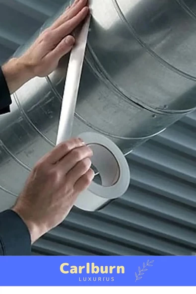 Özel Suya Sıcaklığa Dayanıklı Tamir Soba Boru Yama Alüminyum Yanmaz Folyo Bant 44mm 20mt - 1 Adet - 4