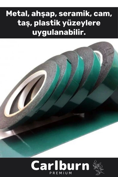 Süper Güçlü İz Bırakmayan Elastik Yapılı Çift Taraflı 10mm - 10 Metre Akrilik Köpük Bant - 3 Adet - 3