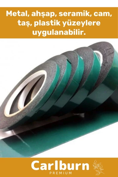 Süper Güçlü İz Bırakmayan Elastik Yapılı Çift Taraflı 36mm - 10 Metre Akrilik Köpük Bant - 2 Adet - 3