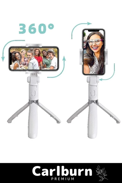 Premium Pratik Ayaklı Stabil Çekim Yapabilen Uzaktan Çekim Özellikli Kumandalı Tripod Selfie Çubuğu - 2