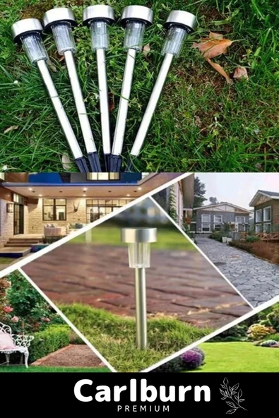 Premium Kablosuz Su Geçirmez Dayanıklı Şık Solar Güneş Enerjili Bahçe Lambası Saplama 30cm 2 Adet - 6