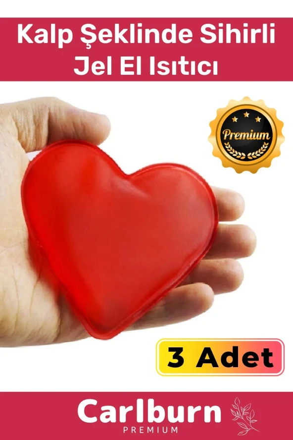 Premium Özel Üretim Kalp Şeklinde El Isıtıcısı Sihirli Jel Isıtıcı Torba Kalpli Cep Sobası 3'lü Set