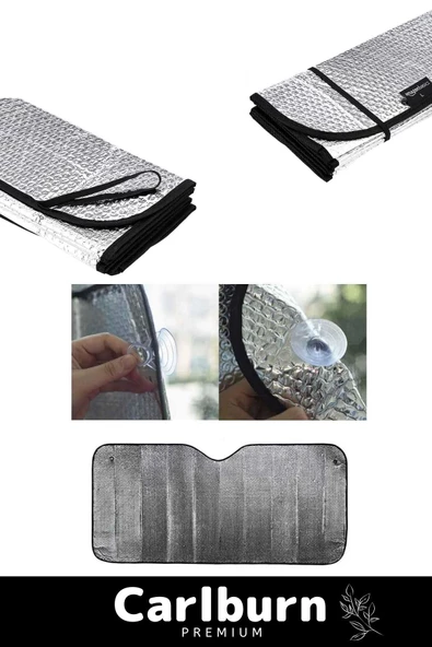 Özel Katlanabilir Araba Ön Cam Güneşliği Balonlu Metalize Parlak Alüminyum Katlanabilir Oto Güneşlik - 3